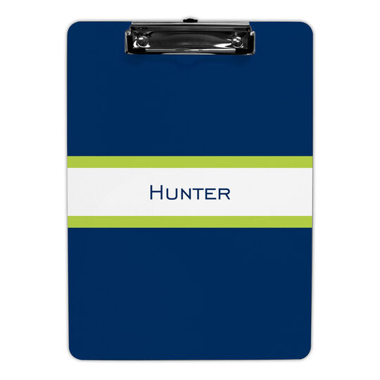 Navy and Lime Stripe Clipboards